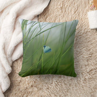 Seriöses Natur Blau Schmetterling Akzent Kissen