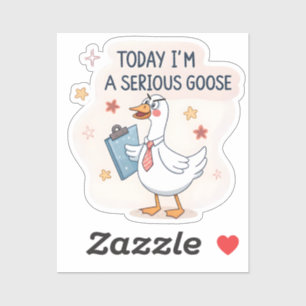 Serious Goose Vinyl Sticker - Funny Animal Meme De