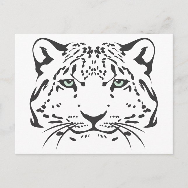 Serious Snow Leopard Postkarte (Vorderseite)