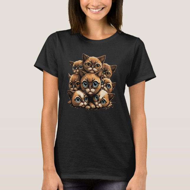 Seriously Cute Pile Of Cats And Kittens  1 T-Shirt (Vorderseite)