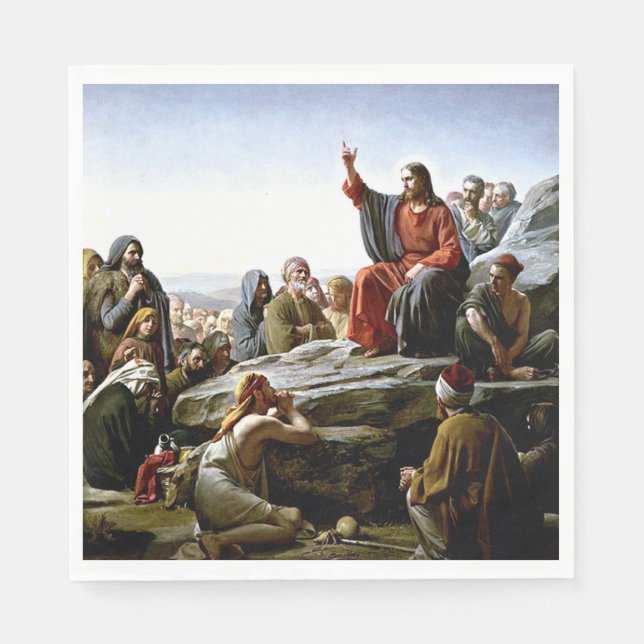 Sermon auf dem Berg - Gemälde von Carl Bloch Serviette (Vorderseite)