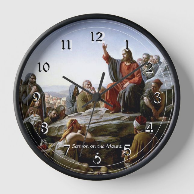 Sermon auf dem Berg, religiöses Bild Uhr (Vorderseite)