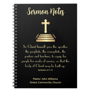 Sermon-Notebook mit Bibel Verse & Cross Notizblock