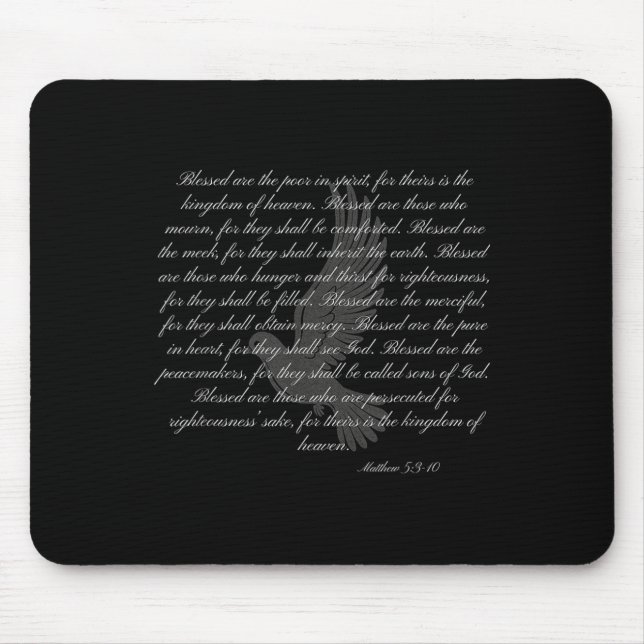 Sermon On The Mount The Beatitudes Matthew 5_3-10  Mousepad (Vorne)