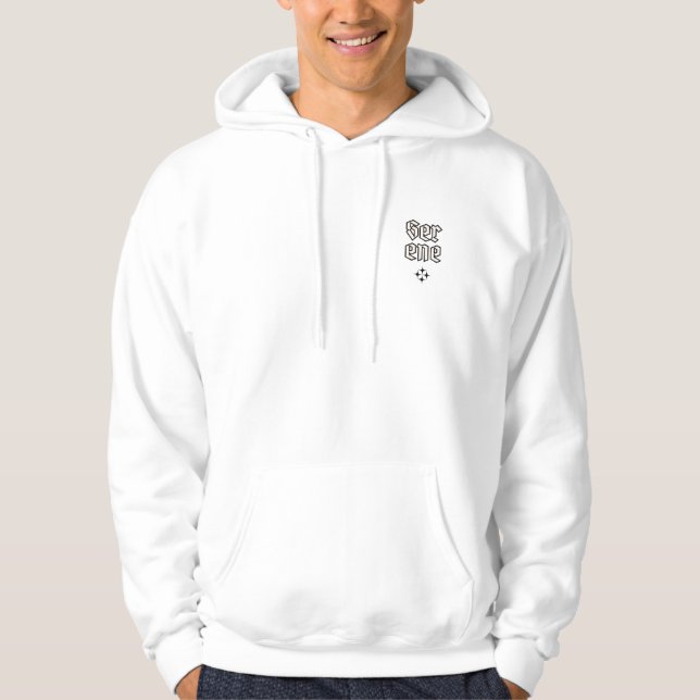 Seröse Schwarze Tintenrose Hoodie (Vorderseite)