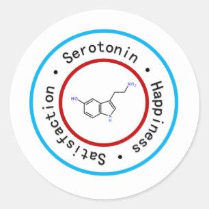 Serotonin-Aufkleber Runder Aufkleber