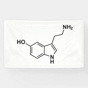 Serotonin-Chemical-Formel-Symbole Banner