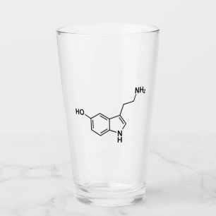 Serotonin-Chemical-Formel-Symbole Glas