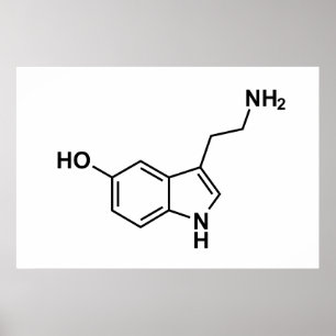 Serotonin-Chemical-Formel-Symbole Poster