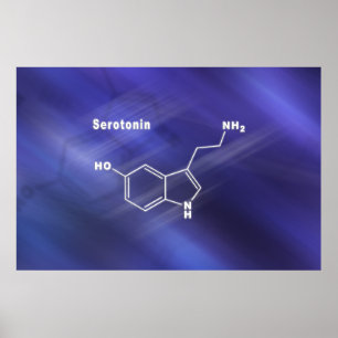 Serotonin Hormone Structural chemical formula Poster