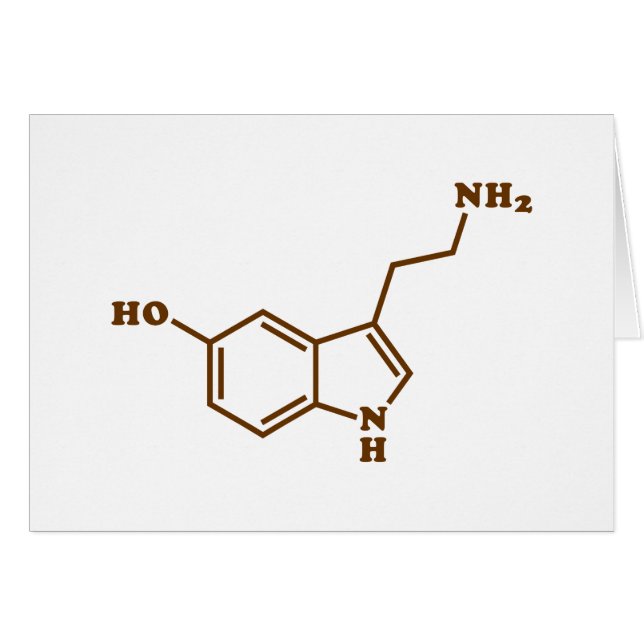 Serotonin Molecular Chemical Formula Greeting Card (Vorderseite (Horizontal))