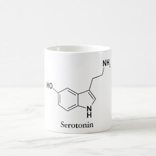 Serotonin-Molekül-Chemie-Wissenschaft Kaffeetasse