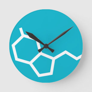 Serotonin-Molekül - Glück Runde Wanduhr