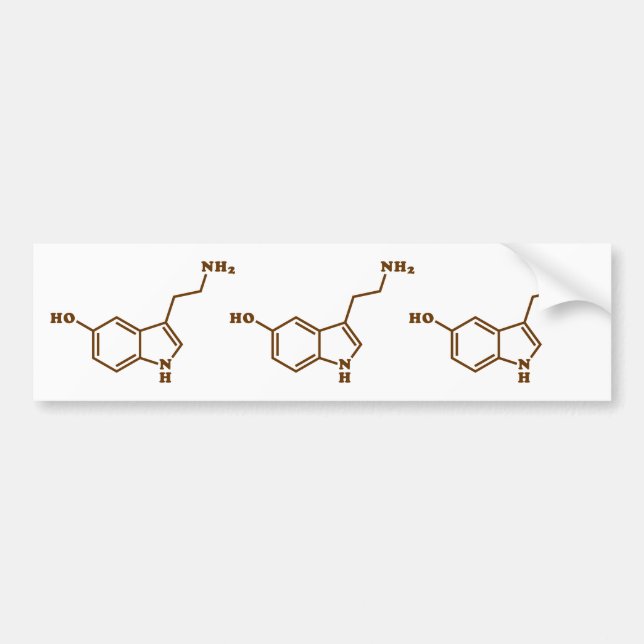 Serotonin Molekulare Chemische Formel Autoaufkleber (Vorne)