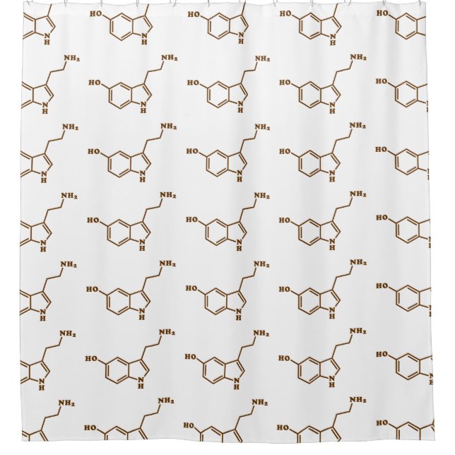Serotonin Molekulare Chemische Formel Duschvorhang (Vorderseite)