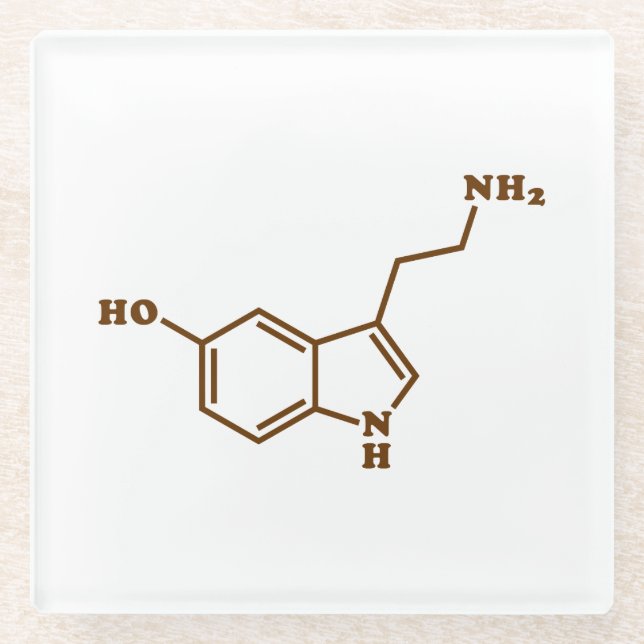 Serotonin-molekulare chemische Formel Glasuntersetzer (Vorderseite)