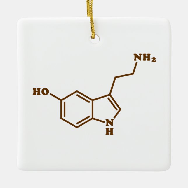 Serotonin Molekulare Chemische Formel Keramikornament (Vorderseite)
