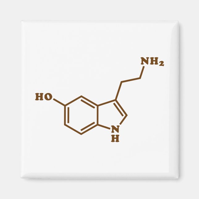Serotonin Molekulare Chemische Formel Magnet (Vorne)