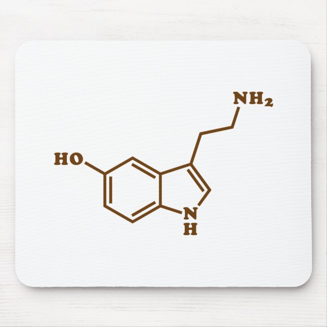 Serotonin Molekulare Chemische Formel Mousepad (Vorne)