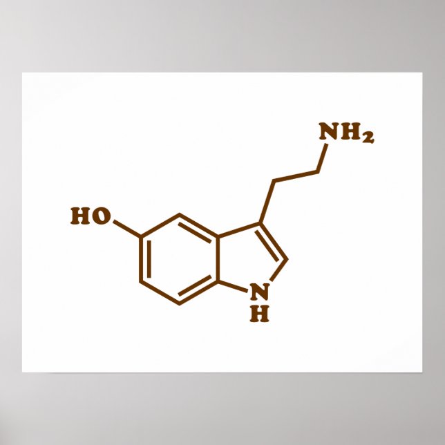 Serotonin Molekulare Chemische Formel Poster (Vorne)