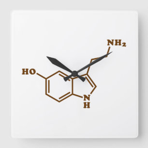 Serotonin-molekulare chemische Formel Quadratische Wanduhr