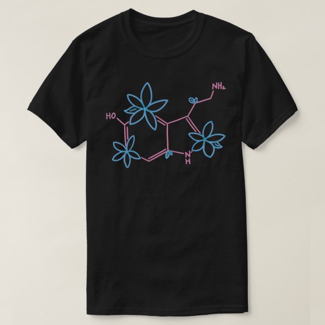 Serotonin Molekulare Struktur T-Shirt (Design vorne)