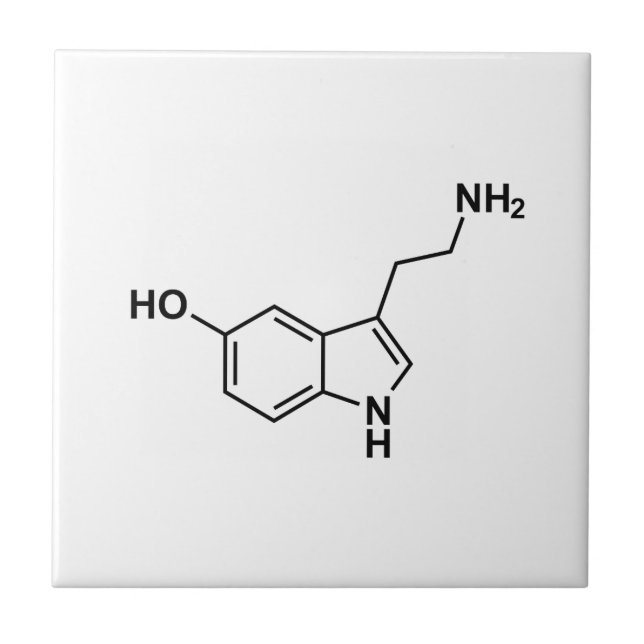 Serotonin-Symbol für chemische Formel Fliese (Vorderseite)