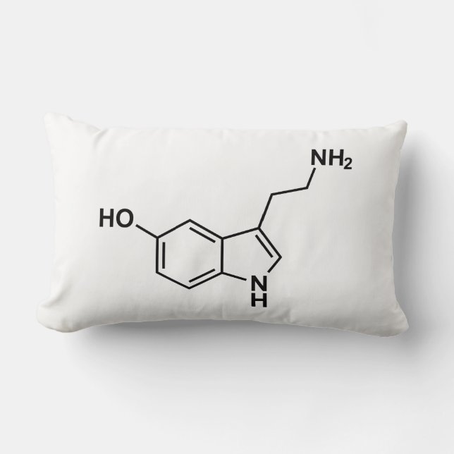 Serotonin-Symbol für chemische Formel Lendenkissen (Vorderseite)
