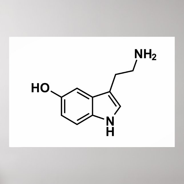 Serotonin-Symbol für chemische Formel Poster (Vorne)