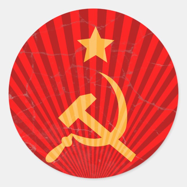 Serp i molot runder aufkleber (Vorderseite)