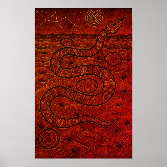 Serpent Aborigine Dot Poster (Vorne)
