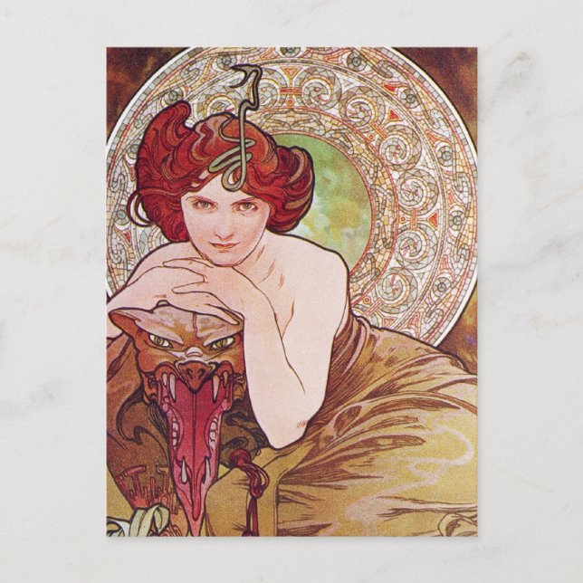 Serpent Art Nouveau Postkarte (Vorderseite)