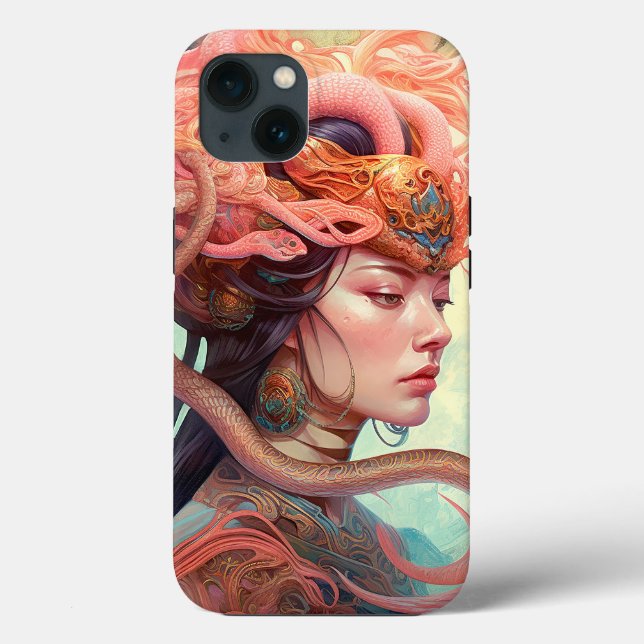 Serpent Hair Lady Fantasy Art Case-Mate iPhone Hülle (Rückseite)