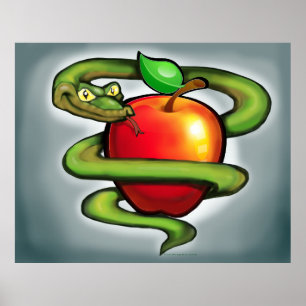 Serpent in Apple Poster
