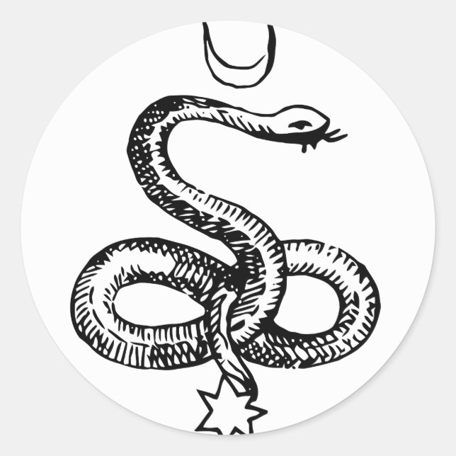 Serpent - Pagan-Symbole Runder Aufkleber (Vorderseite)
