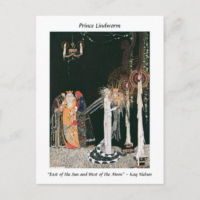 Serpent Prince Wedding Art Nouveau Fantasy Postkarte (Vorderseite)