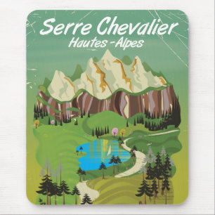 Serre Chevalier, Frankreich Ski-Reiseplakat Mousepad