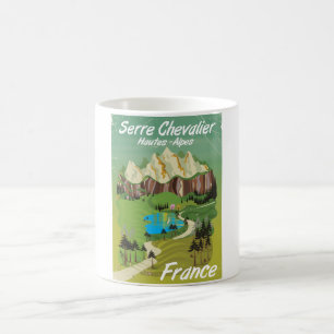 Serre Chevalier, Frankreich Skireiseplakat Kaffeetasse