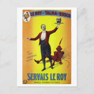 Servais Leroy Restauriertes Vintage-Magierplakat Postkarte