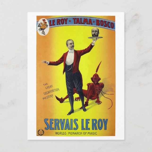 Servais Leroy Vintag Magician Poster Postkarte (Vorderseite)