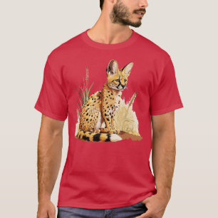 Serval African Wildcat Grass Serval Cat Wilde Katz T-Shirt