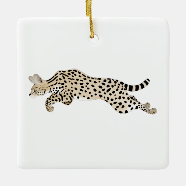 Serval Cat Keramik Ornament (Vorderseite)