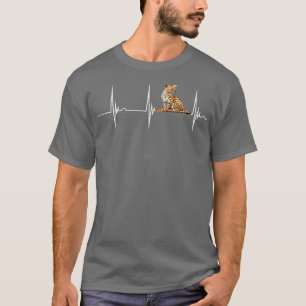 Serval Heartbeat EKG Pulse Serval Cat African Wild T-Shirt