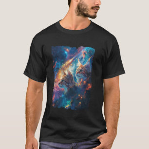 Serval Katzen Galaxy Bengalkatze Weltraum Katze T-Shirt