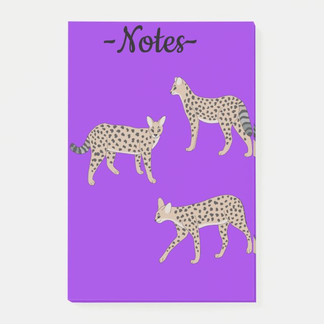 Serval Katzen  Post-it Klebezettel (Vorderseite)