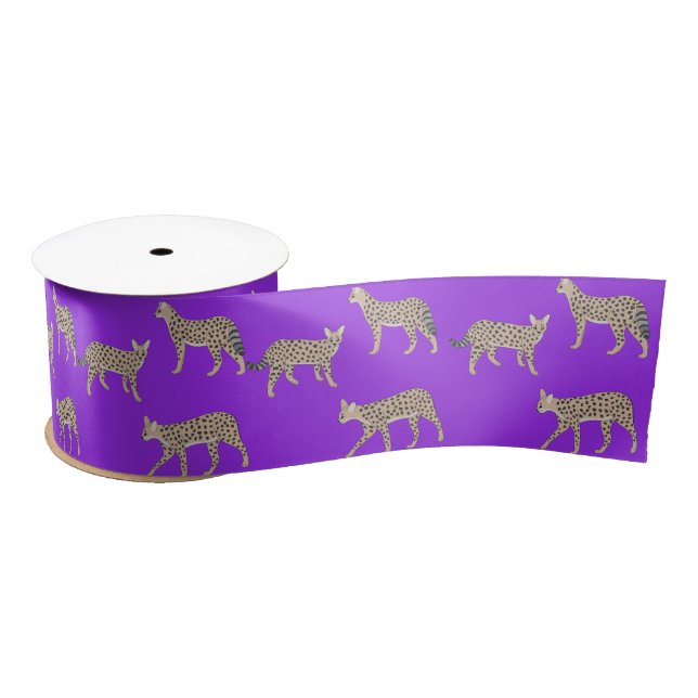 Serval Katzen Satinband (Spule)
