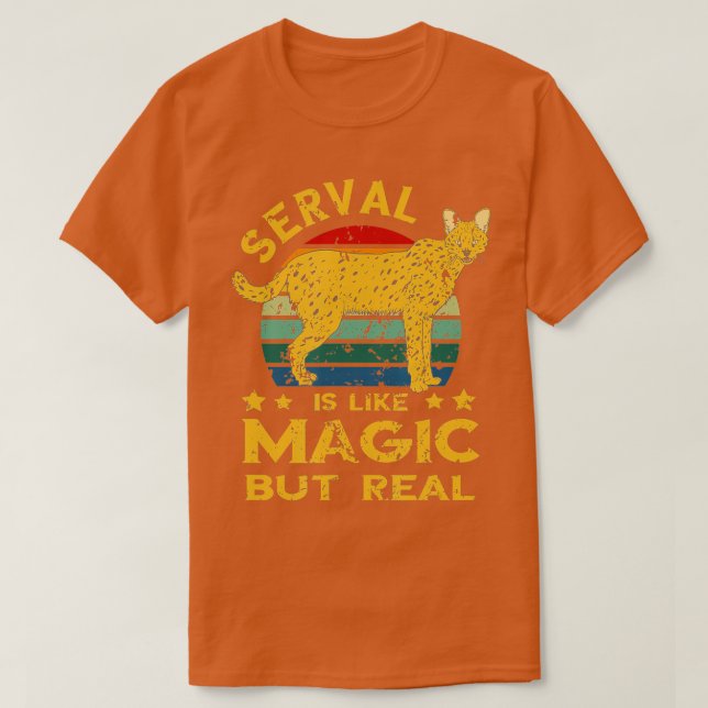 Serval Retro Magie, aber echter Serval Katze Wilde T-Shirt (Design vorne)