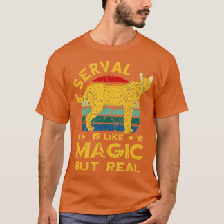 Serval Retro Magie, aber echter Serval Katze Wilde T-Shirt