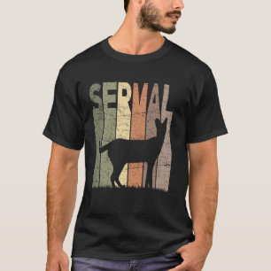 Serval Vintage Serval Katze Retro Wildkatze Zoolog T-Shirt