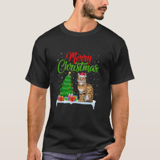Serval Weihnachtsbaum Lichter Funny Xmas Serval Lo T-Shirt